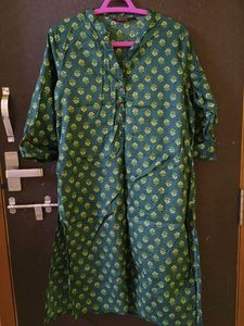 Green Printed Kurta