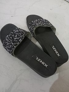 Sparkly Black XINIX Slides