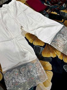 White Embroidered Palazzo