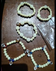 Combo Of 5 Pieces white Pearl Bracelet