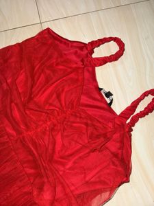 red long one piece
