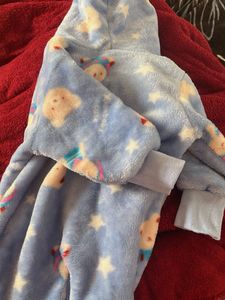 Cute Baby Blue Fleece Onesie