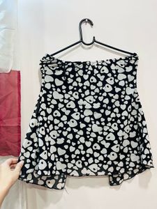 Black Heart Print Bustier Tube Top