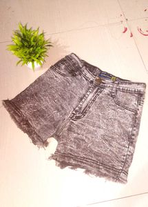 Grey Denim Shorts