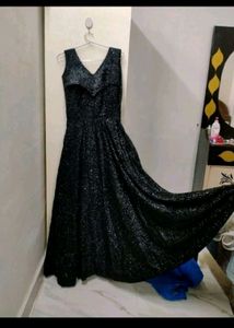 Party Wear Cocktail Black Gown Price Drop