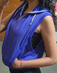Blue Sleeveless hoodie