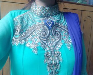 Sea Green Ethnic Suit With Dupatta