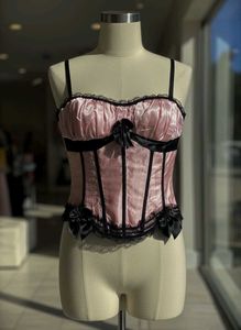 Pink &amp; Black Corset Top