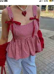 Red Gingham Bambi  Top