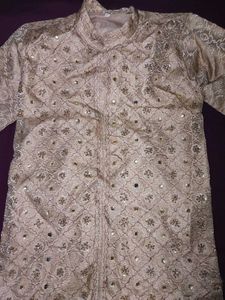 Vintage Embroidered Kurta - Mirror Work &amp; Floral P