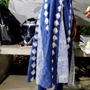 Indigo Print Sleeveless Kurta