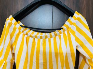 Bright And Beautiful Yellow Off Shoulder Top of Si