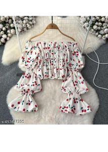 Floral Long Sleeve Crop Top