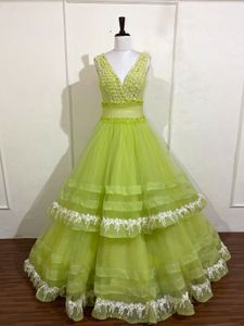 Lime green gown