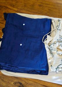 Blue Saree with Embroidered Blouse