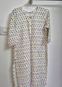 Printed White Dress