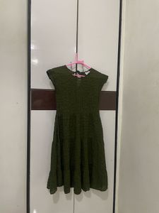 Olive Green Tiered Dress