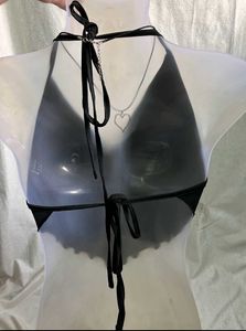 tie back halterneck + cowl neck top