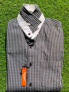 Allen Solly Black & White Check Shirt 40 Size