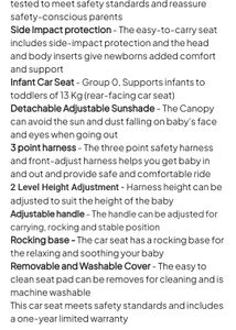 BABYHUG Baby Car Seat Cum Carry Cot