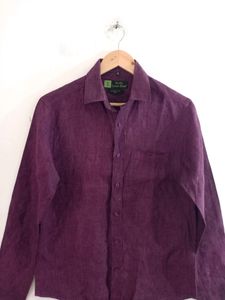 Ramraj Linen Park Purple Smart Fit Shirt (Men&#39;s)