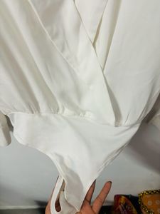 White Blazer bodycone Top