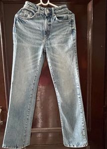 Light Wash Straight Leg Jeans