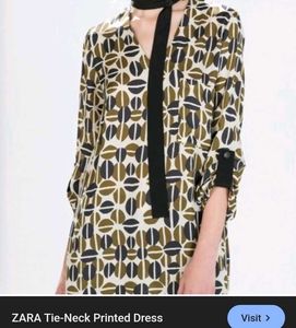 Tie-neck Zara Patterned Top🎀👀