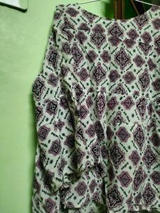 White Printed Top
