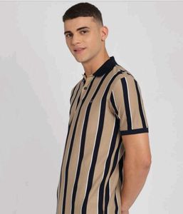 Allen Solly Striped Polo T-shirt - Modern Fit