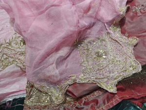 Pink dabka Embroidered Dress Material