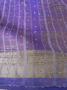 Pink Saree And Violet Pallu Sari With Jari Border