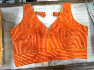 Orange Striped Blouse