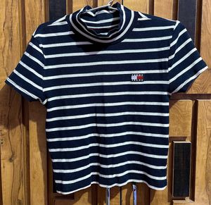 Striped Turtleneck Top