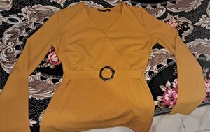 Mustard Belted Blouse