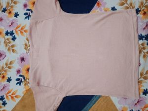 Ribbed Cutout Tee - Pink