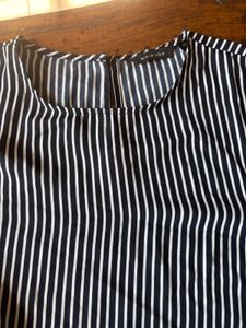 Striped Tie-Sleeve Blouse