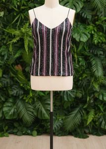 Striped Sequin Cami Top