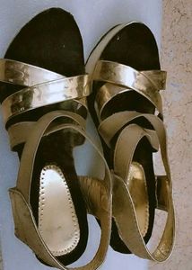 Golden And Black Heels, Party Wear 4 Inch Heels
