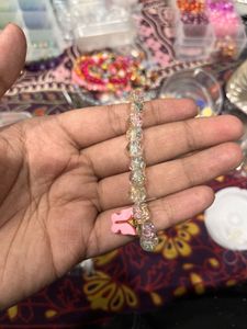 rose transparent beads Butterfly Charm Beaded Brac