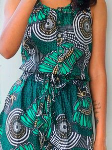 Green Printed Jumpsuit