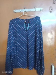 Stylish Navy Print Top