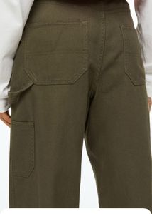 Olive Green Wide-Leg Pants