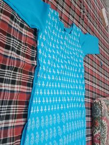 Fabulous Skyblue Printed Kurta