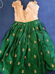 Green Embroidered Party Dress