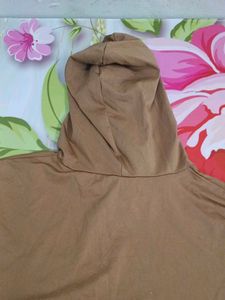 (1100)Brown Cropped Hoodie