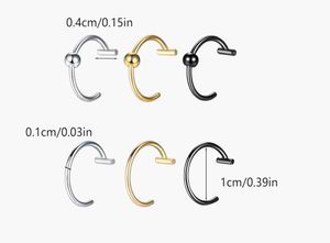 emo, goth , punk Silver Lip Ring Set(set of 2)