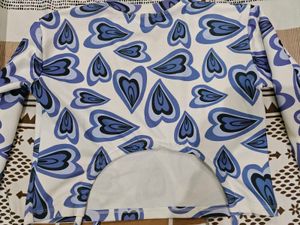 heart Patterned Crop Top