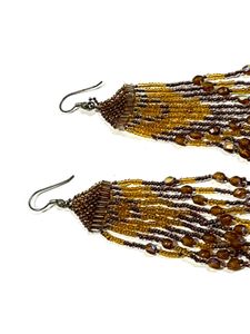 Y2k Beaded Brown Dangle Earrings