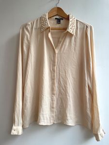 Forever 21 Pearl Embellished Blouse